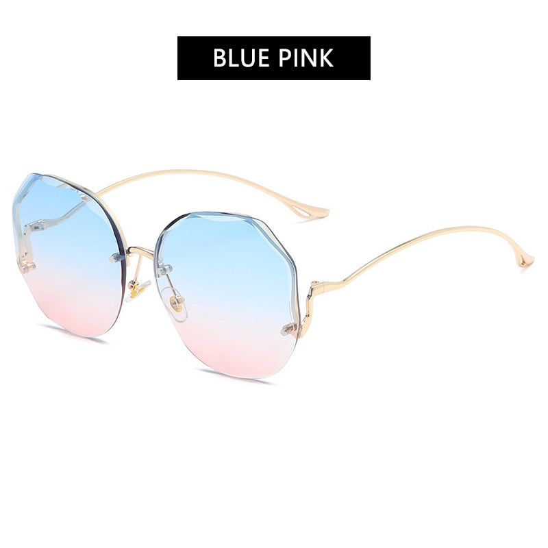 Ladies Oversized Rimless Sunglasses