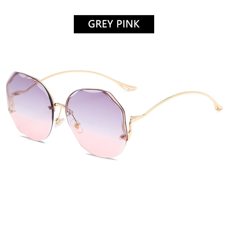 Ladies Oversized Rimless Sunglasses