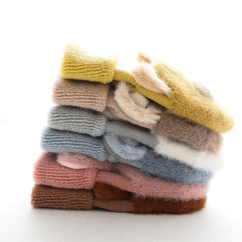 Non Slip Baby Socks with Cute Animal Face.