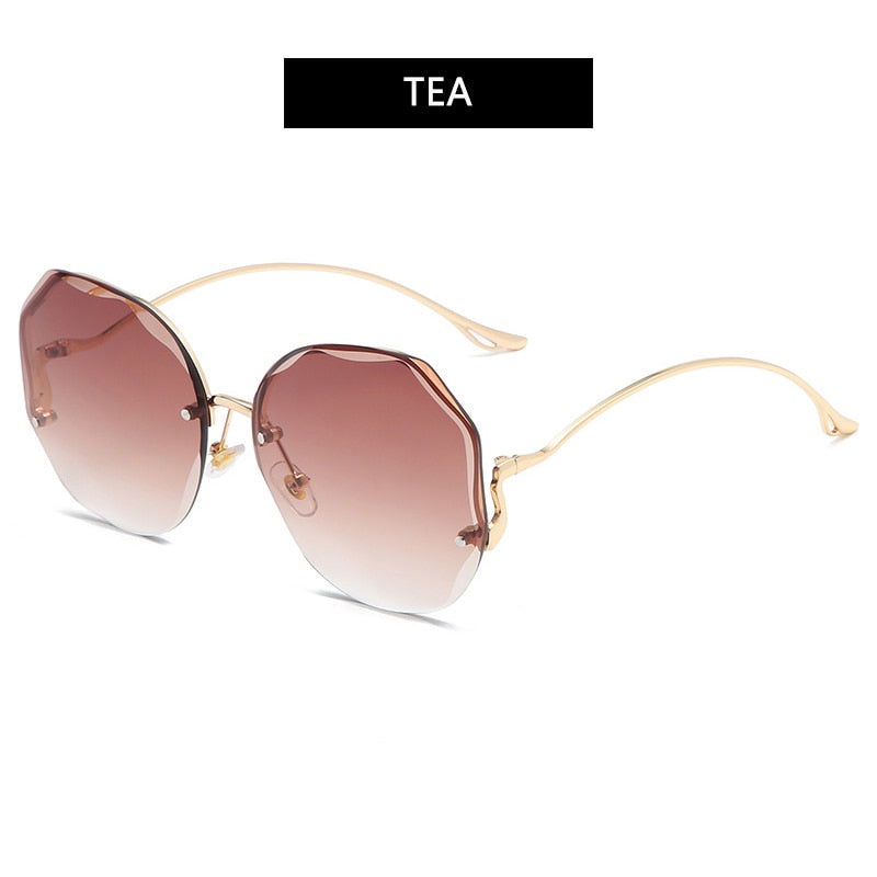 Ladies Oversized Rimless Sunglasses