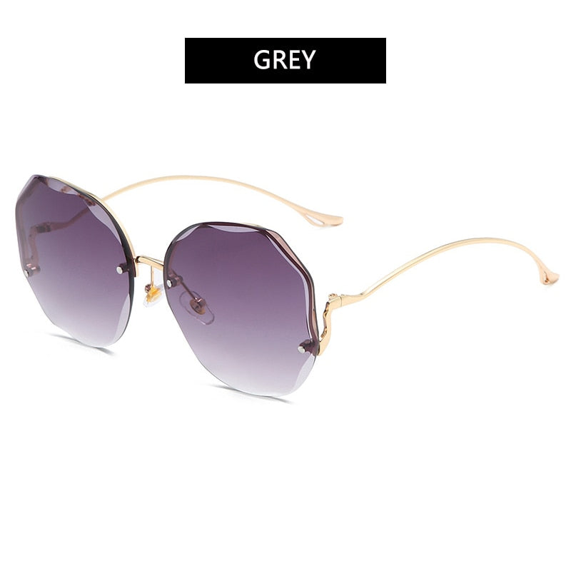 Ladies Oversized Rimless Sunglasses