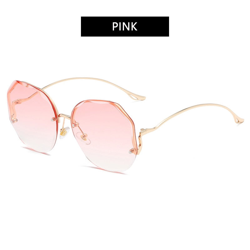 Ladies Oversized Rimless Sunglasses