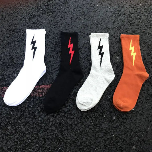 Unisex Socks Stripe Lightning Pattern