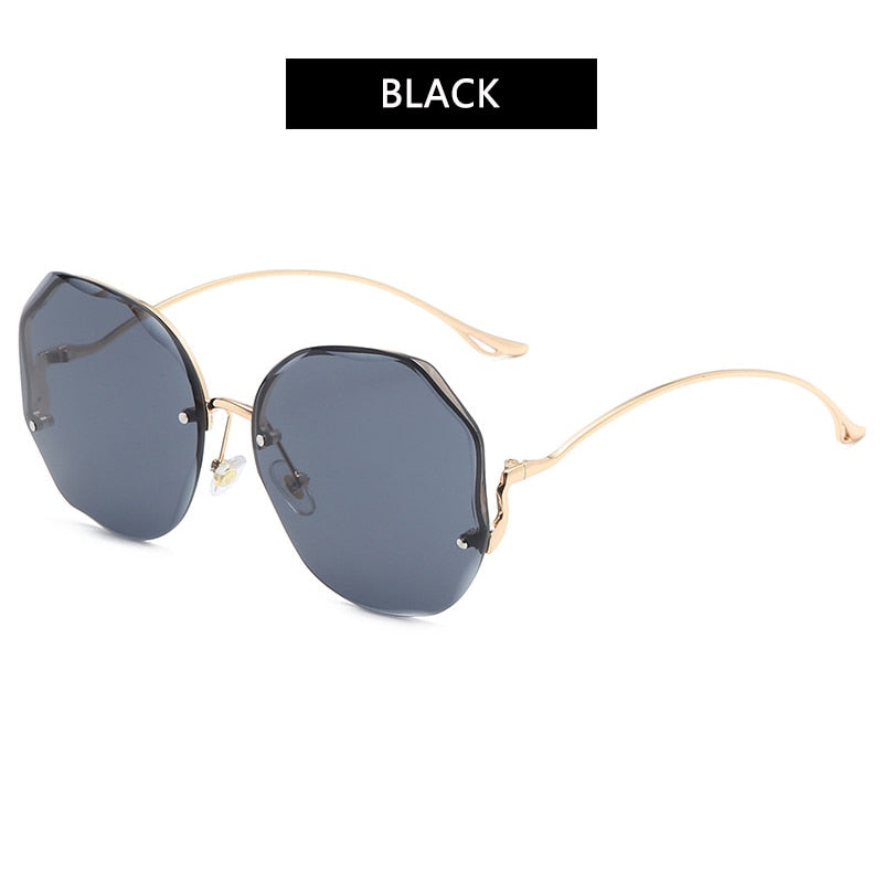 Ladies Oversized Rimless Sunglasses