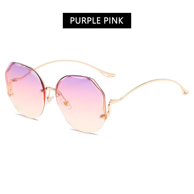 Ladies Oversized Rimless Sunglasses