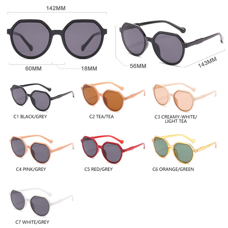 Women's Square Top Round Sunglasses