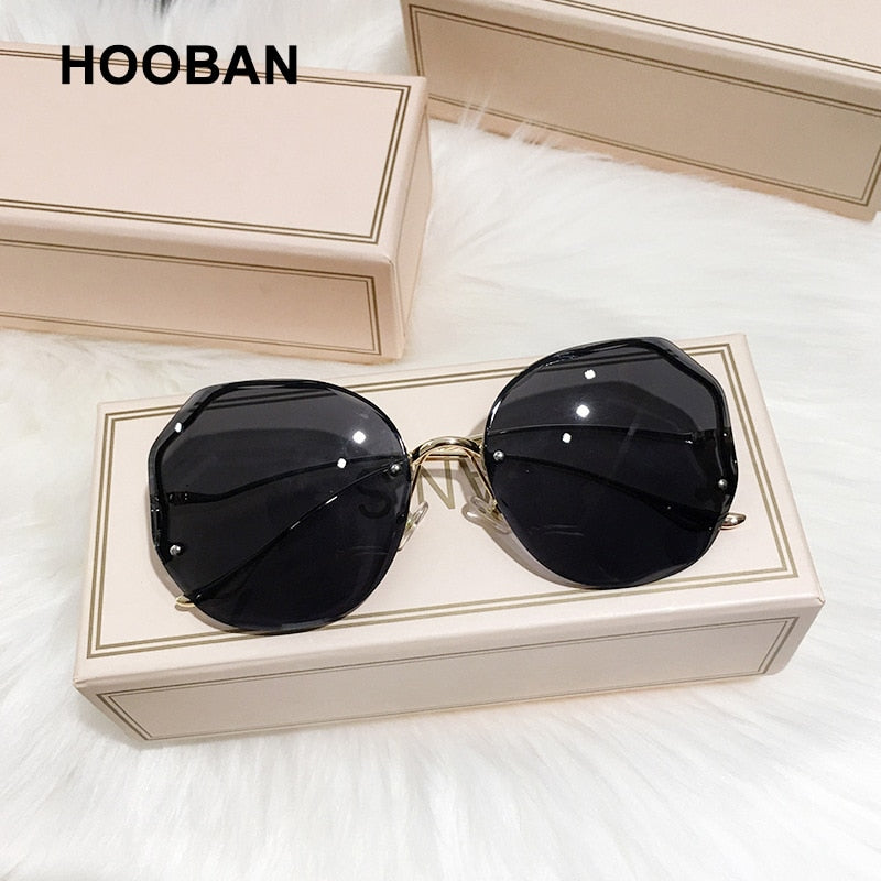 Ladies Oversized Rimless Sunglasses