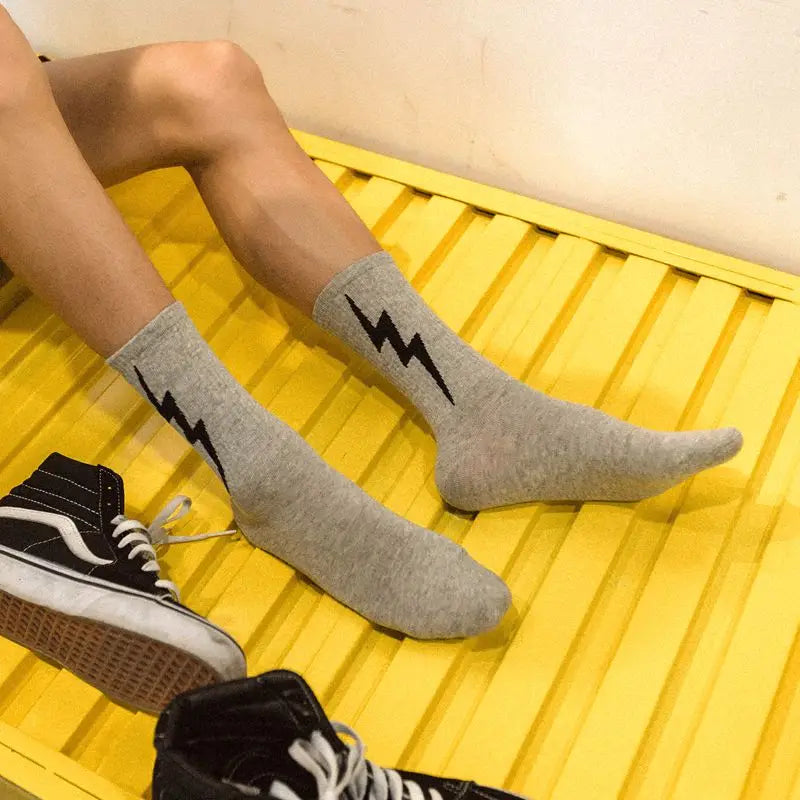 Unisex Socks Stripe Lightning Pattern