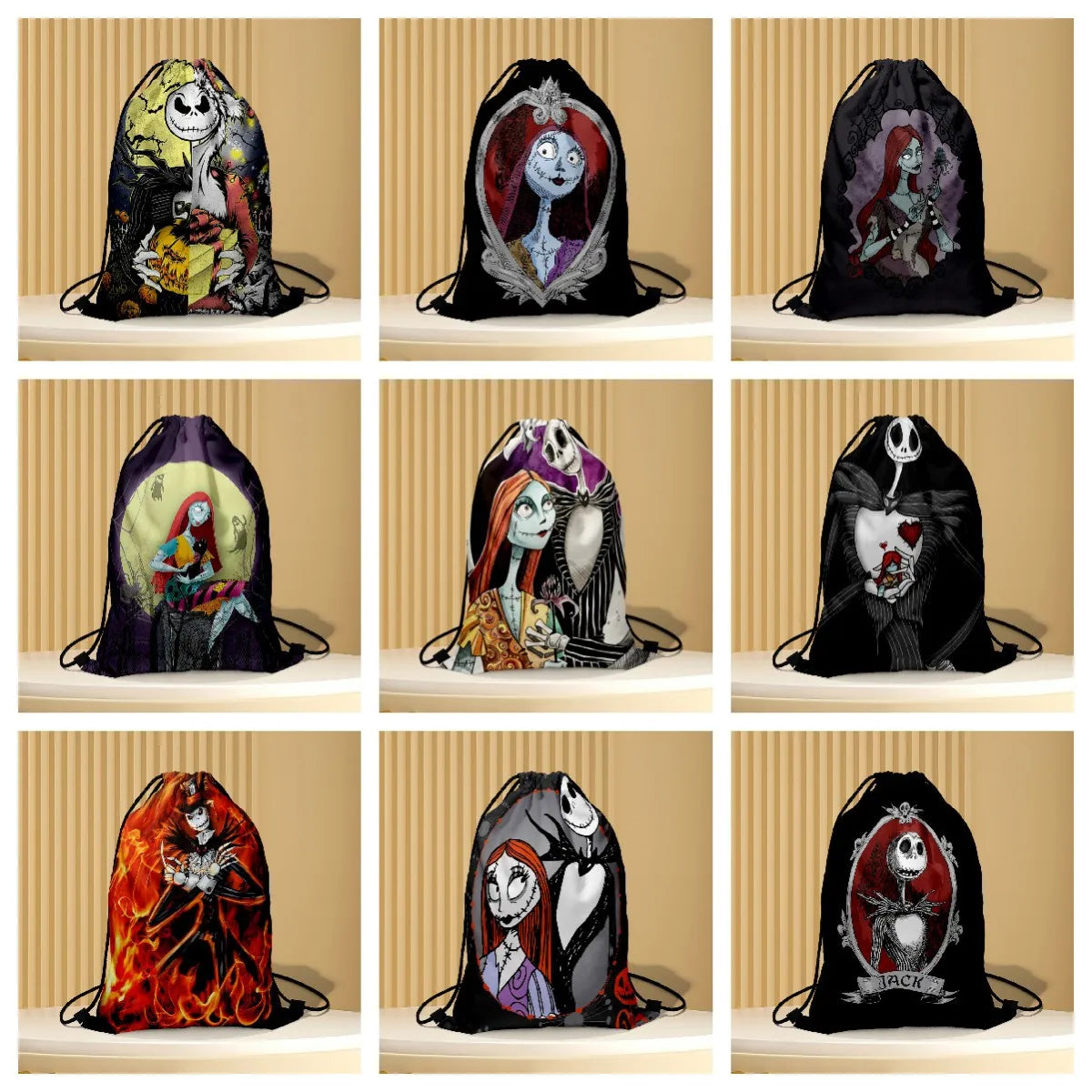 The Nightmare Before Christmas Drawstring Bags