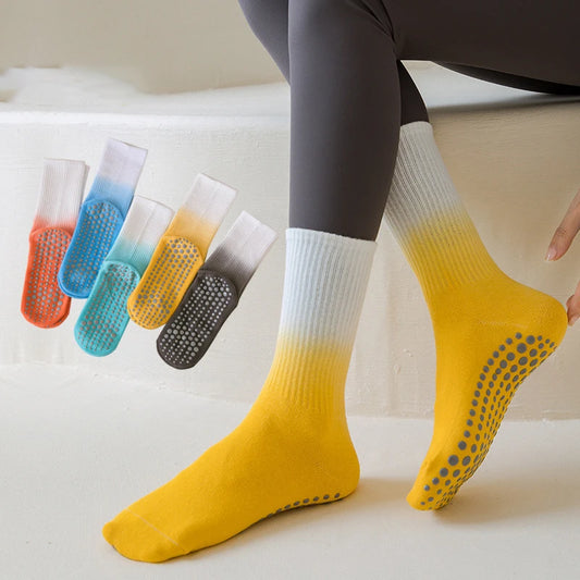 Women's Gradient Ramp Non-Slip Breathable Cotton Socks