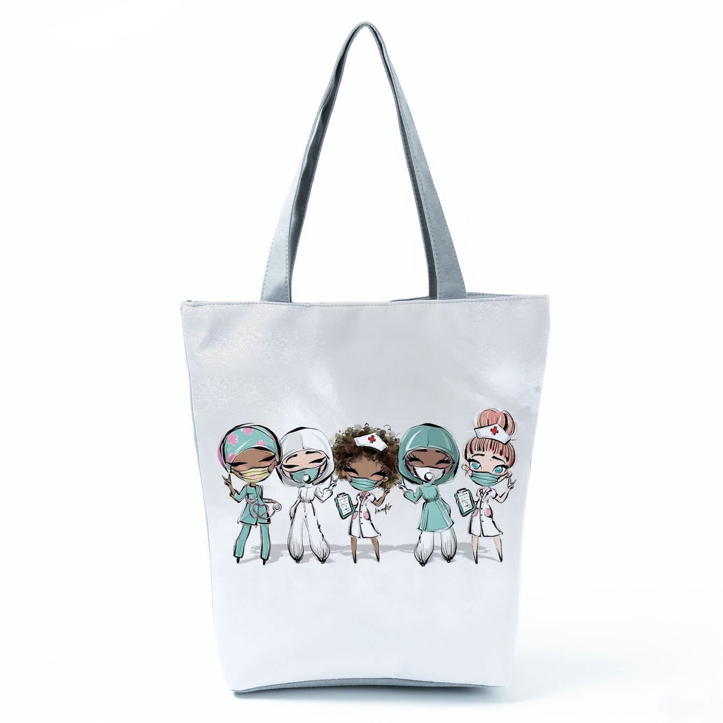 Reusable Cartoon Nurse' Tote