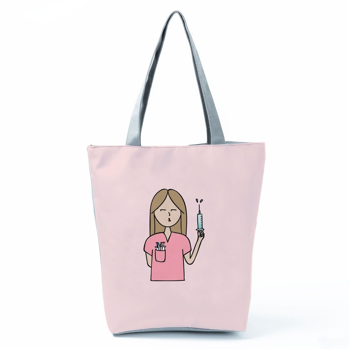 Reusable Cartoon Nurse' Tote