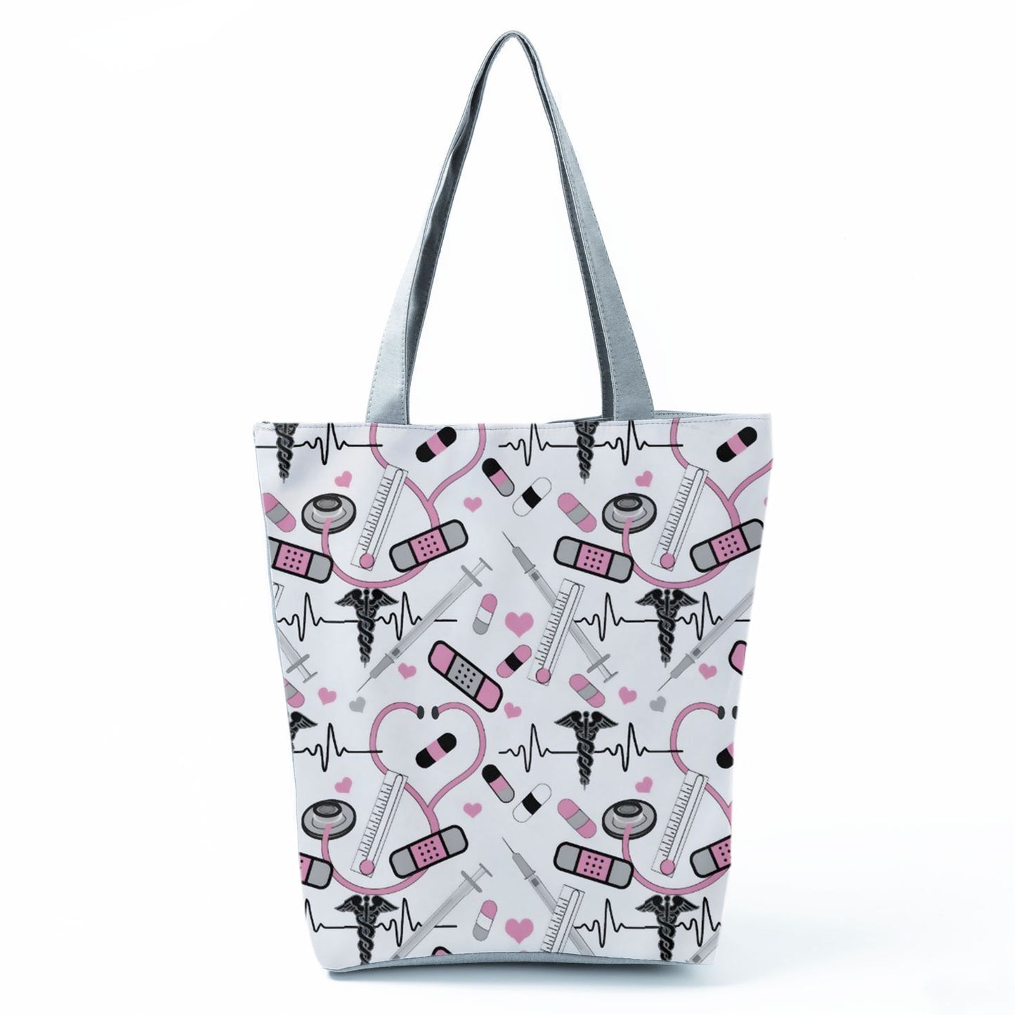 Reusable Cartoon Nurse' Tote