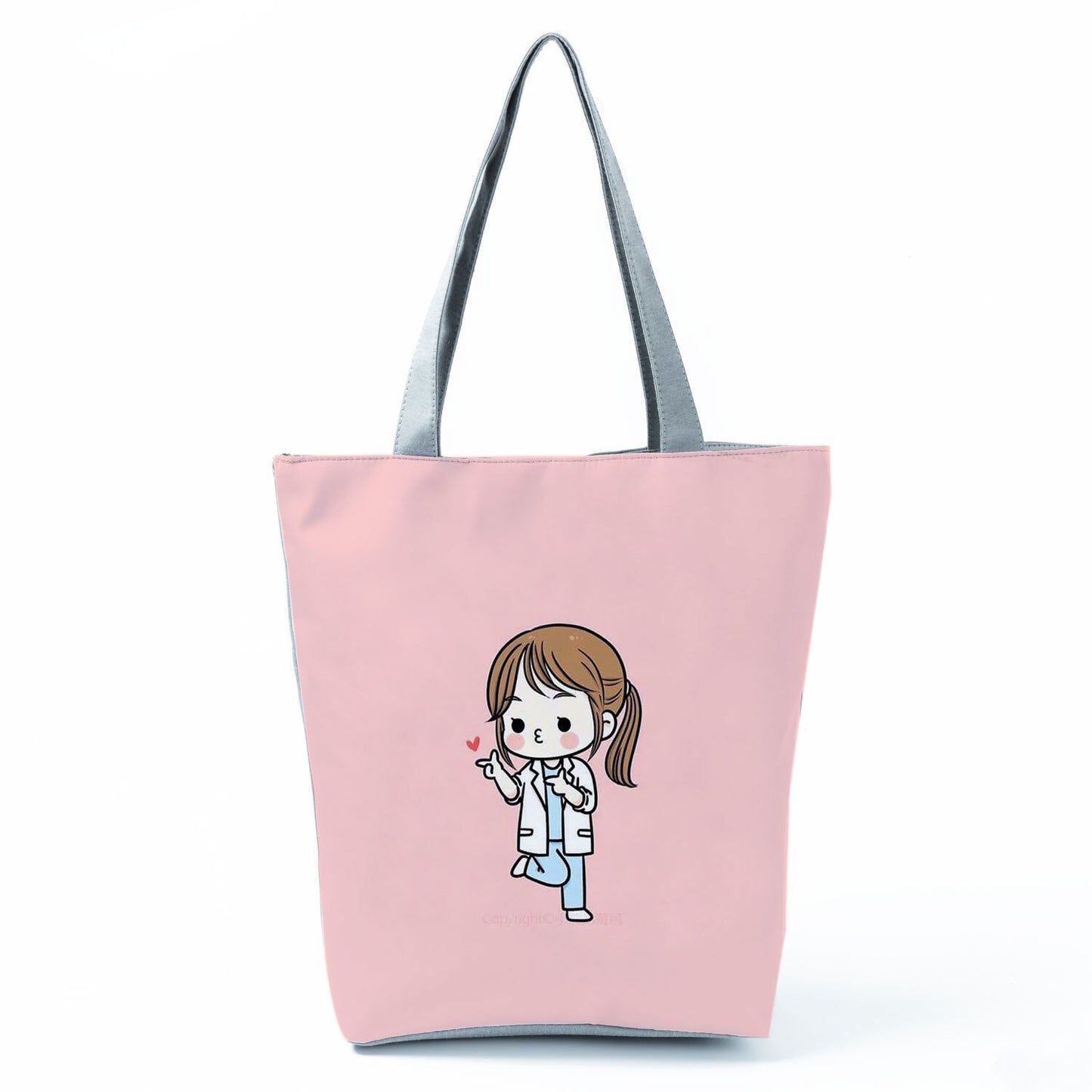 Reusable Cartoon Nurse' Tote