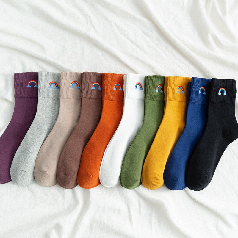 Rainbow Stamp Socks