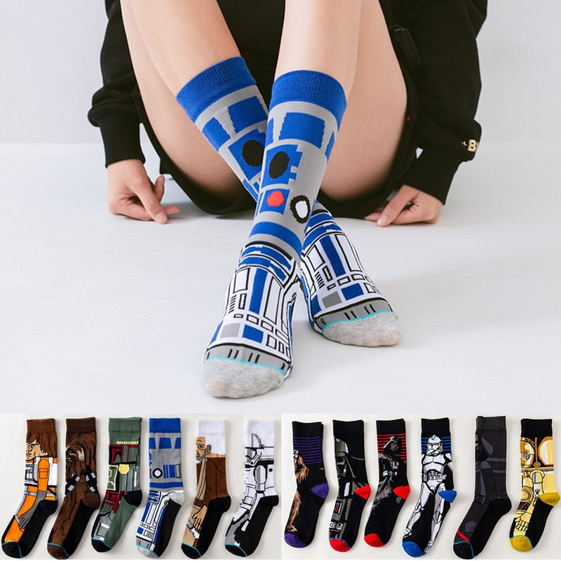 Star Wars Movie, Master Yoda, R2-D2, Cosplay, Wookie, Novelty Unisex Socks