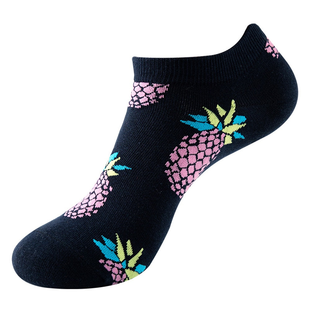 Men and Women Spring and summer thin boat socks with fun and colorful prints