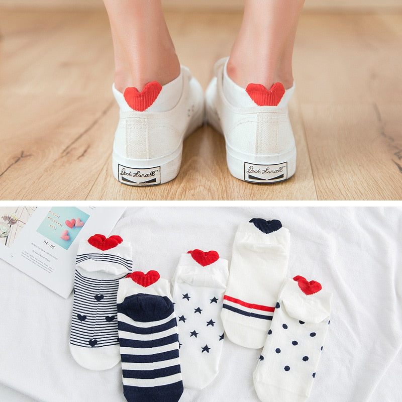 Five Pairs of Super Cute Women's Ankle Sock's