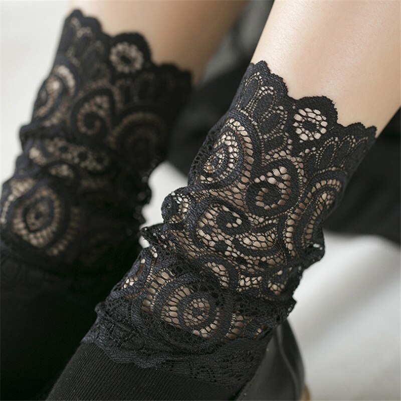 Women's Sexy Lace Floral Mesh Socks