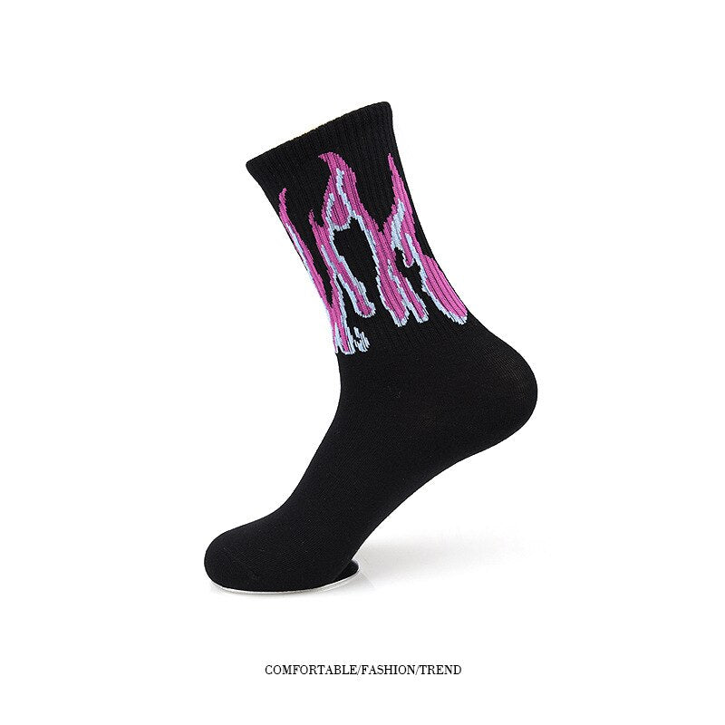 Unisex Skateboard Socks On Fire