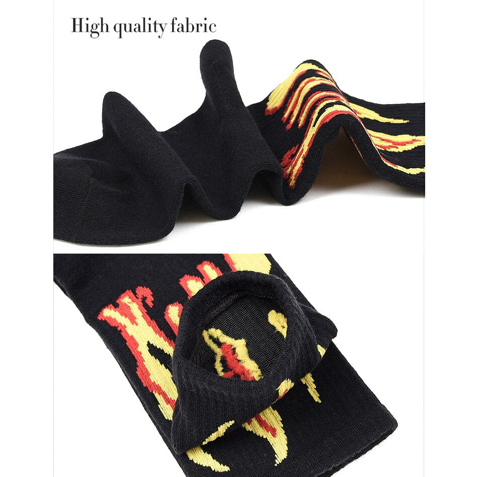 Unisex Skateboard Socks On Fire