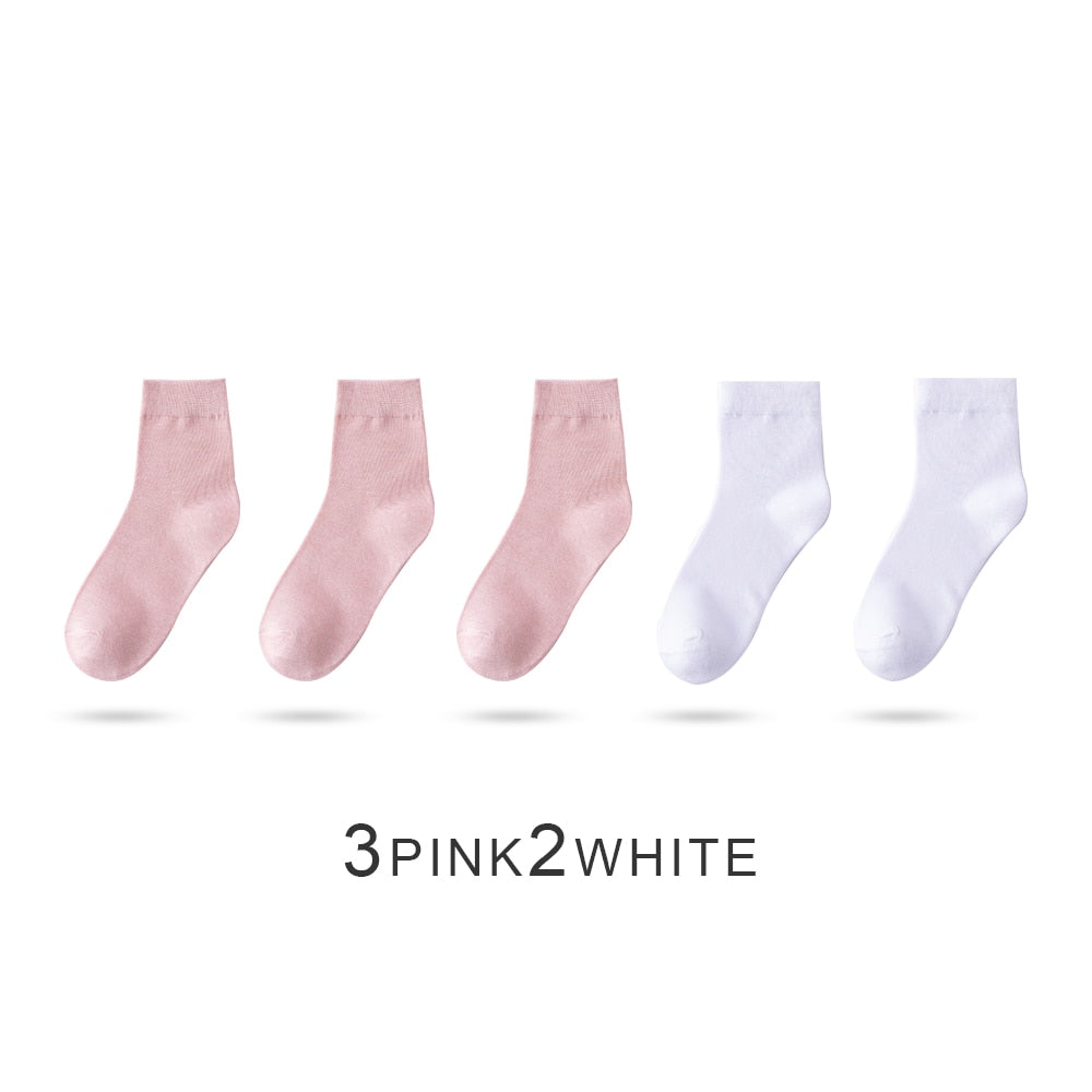 Women's Bamboo Fiber Socks, Five Pair Bundle