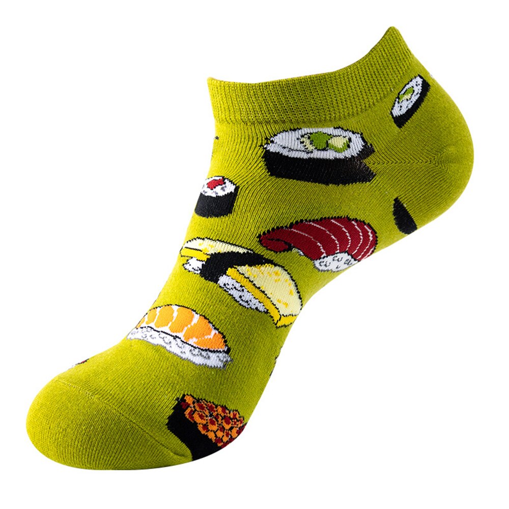 Men and Women Spring and summer thin boat socks with fun and colorful prints