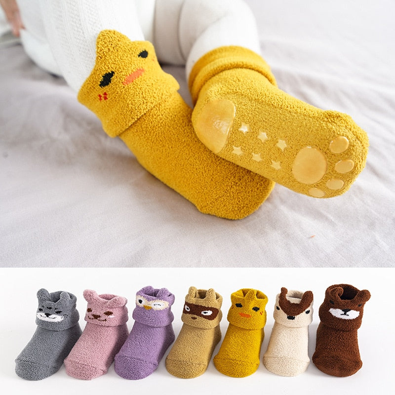 Children's Non-Slip Fleece Elastic Socks