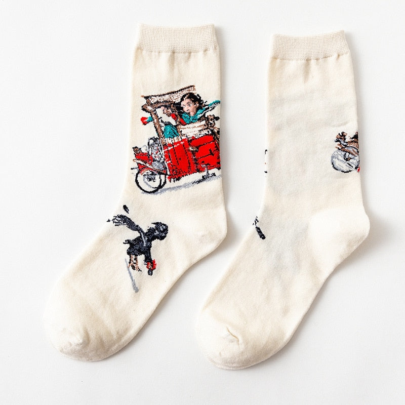 Retro Painting Unisex Socks