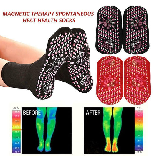 2PCS Tourmaline Magnetic Sock Self-Heating Therapy Magnet Socks Unisex Warm Health Care Socks Anti-fatigue Massage