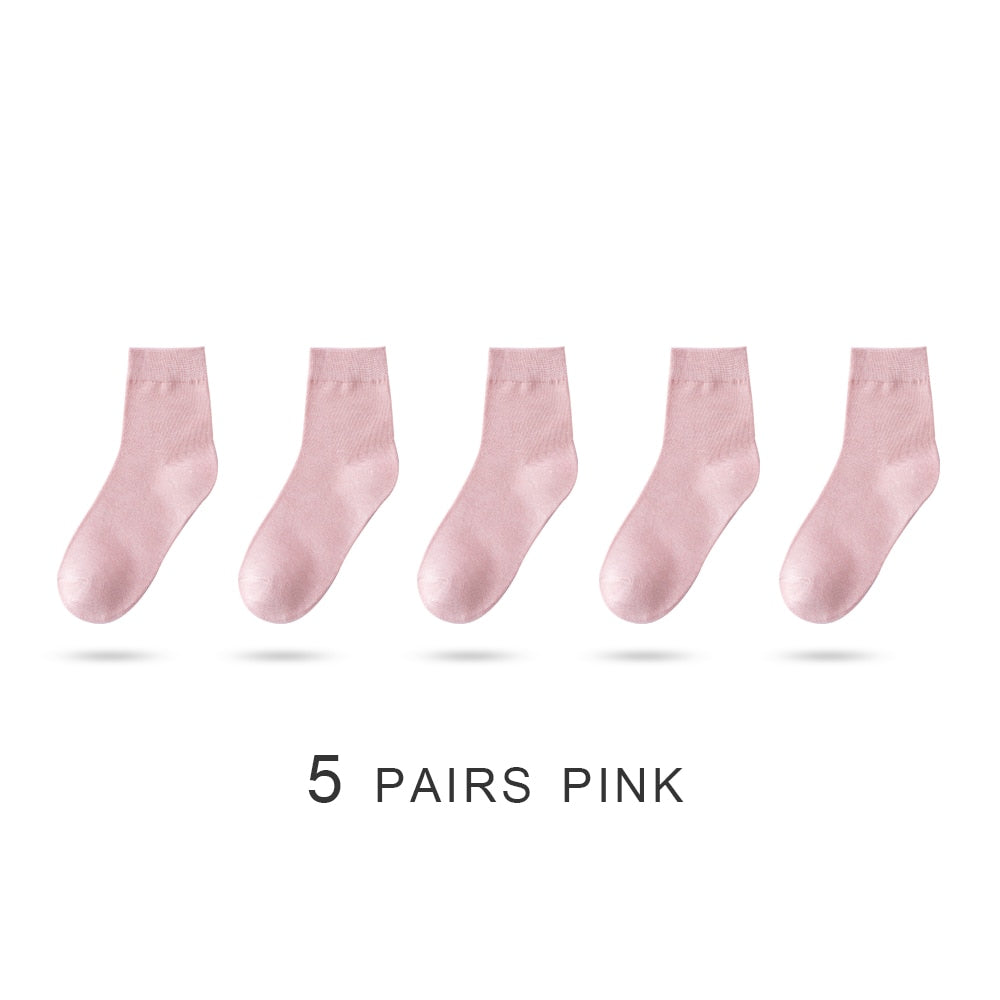 Women's Bamboo Fiber Socks, Five Pair Bundle