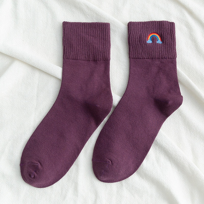 Rainbow Stamp Socks