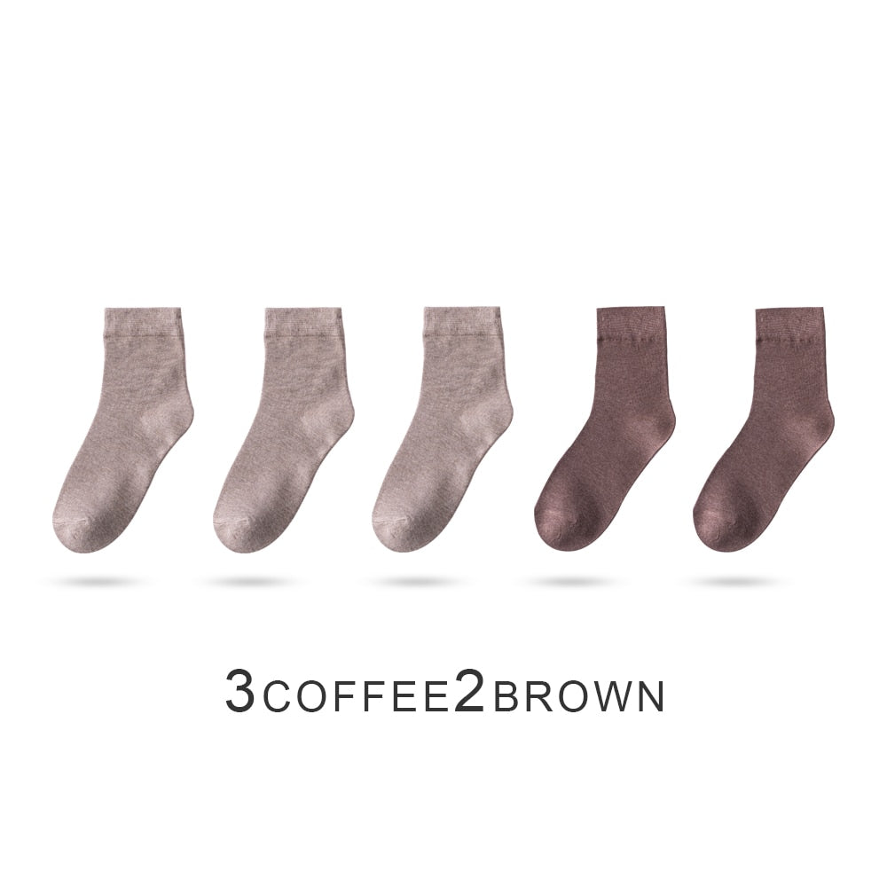 Women's Bamboo Fiber Socks, Five Pair Bundle