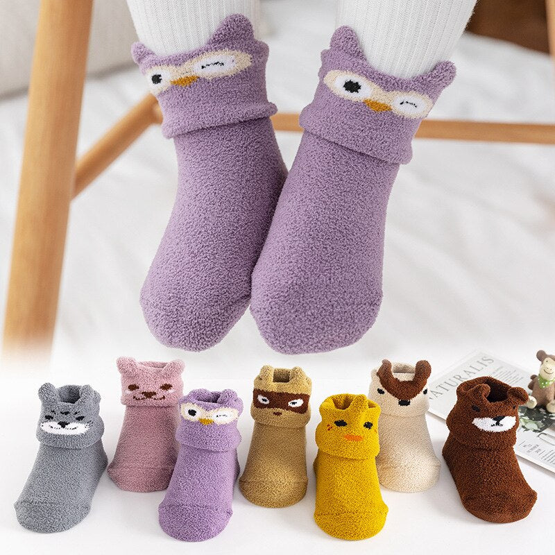 Children's Non-Slip Fleece Elastic Socks