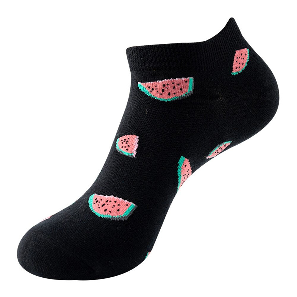 Men and Women Spring and summer thin boat socks with fun and colorful prints