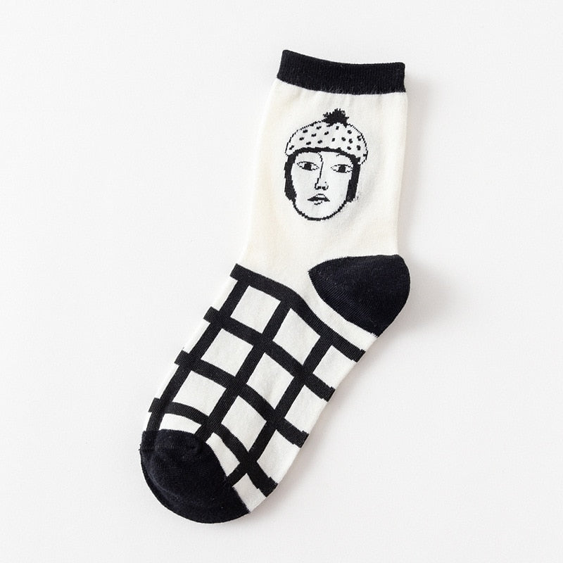 Women’s Black & White Art Socks