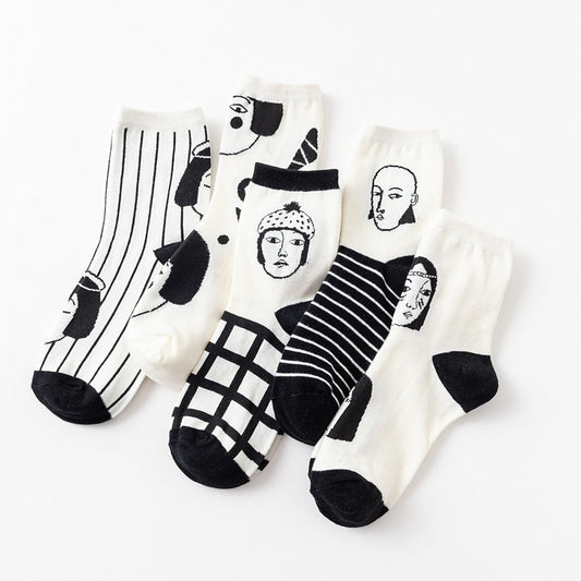 Women’s Black & White Art Socks