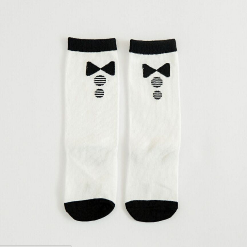 Children's Black and White Striped Socks, ages 0-6years