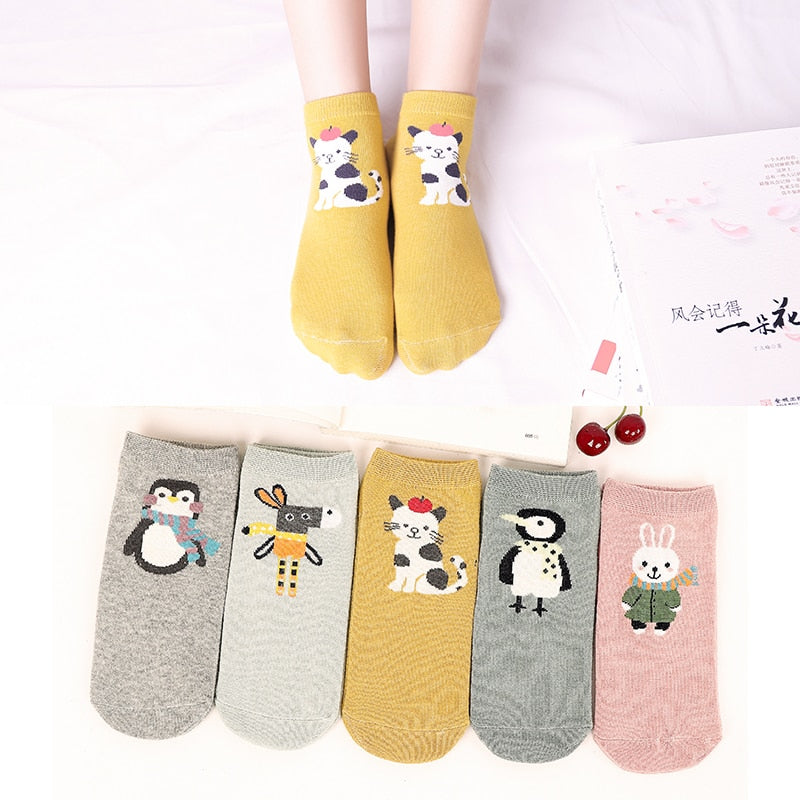 Five Pairs of Super Cute Women's Ankle Sock's