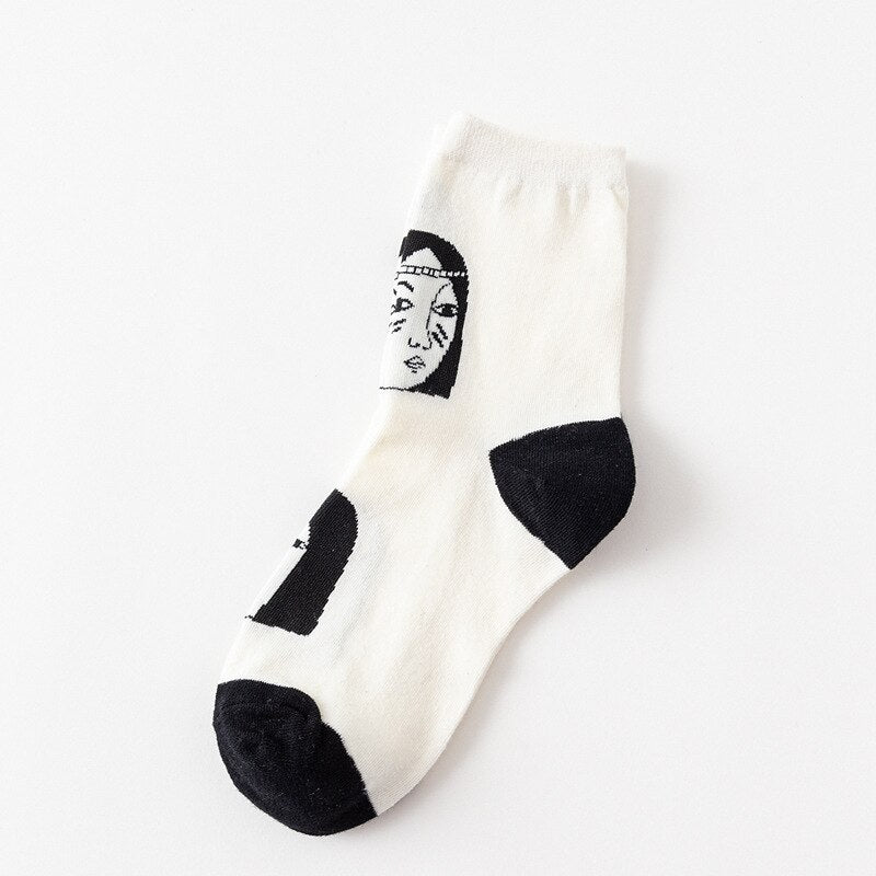 Women’s Black & White Art Socks