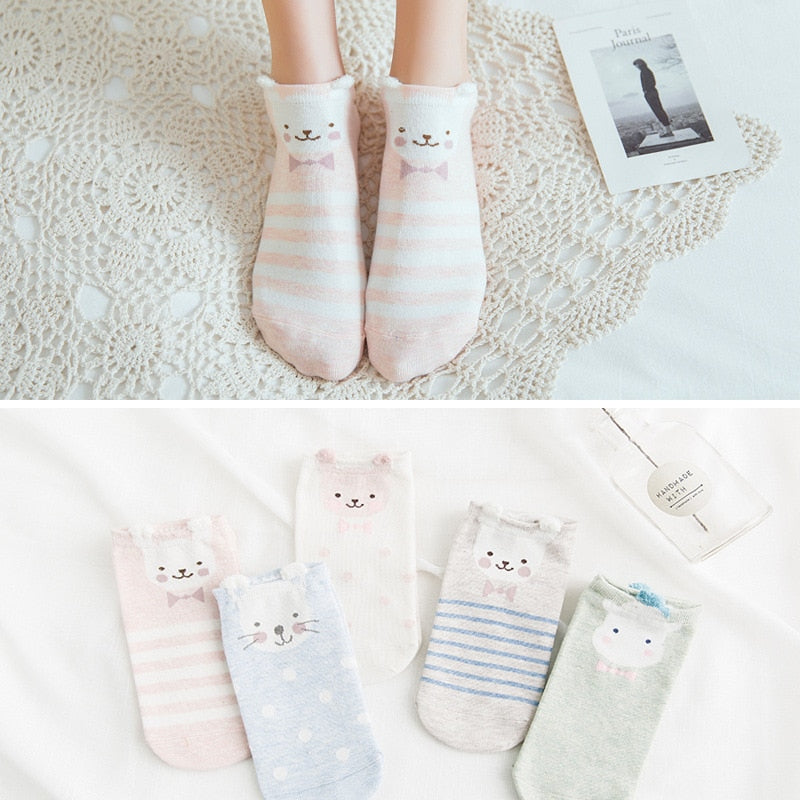 Five Pairs of Super Cute Women's Ankle Sock's