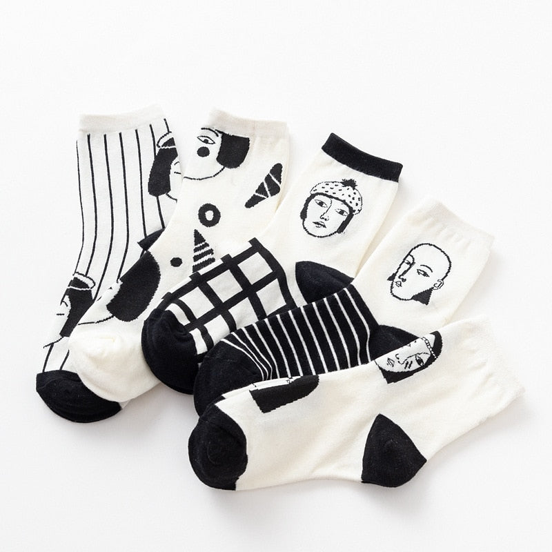 Women’s Black & White Art Socks