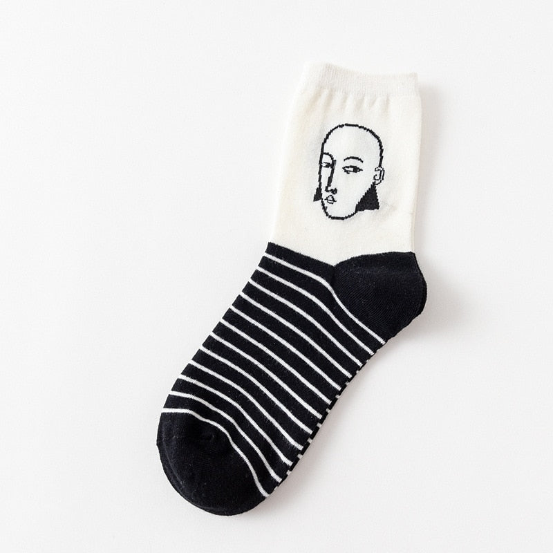 Women’s Black & White Art Socks