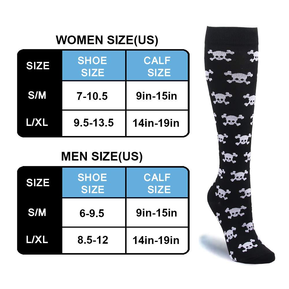 Compression Knee High Skeleton and Skulls Unisex Socks