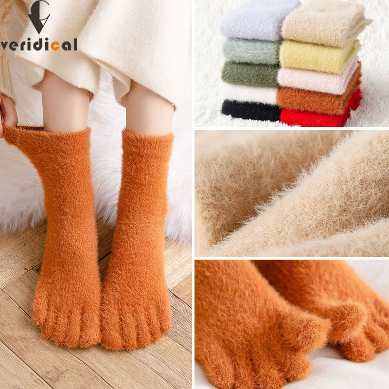 Women’s Coral Fleece Five Toe Socks