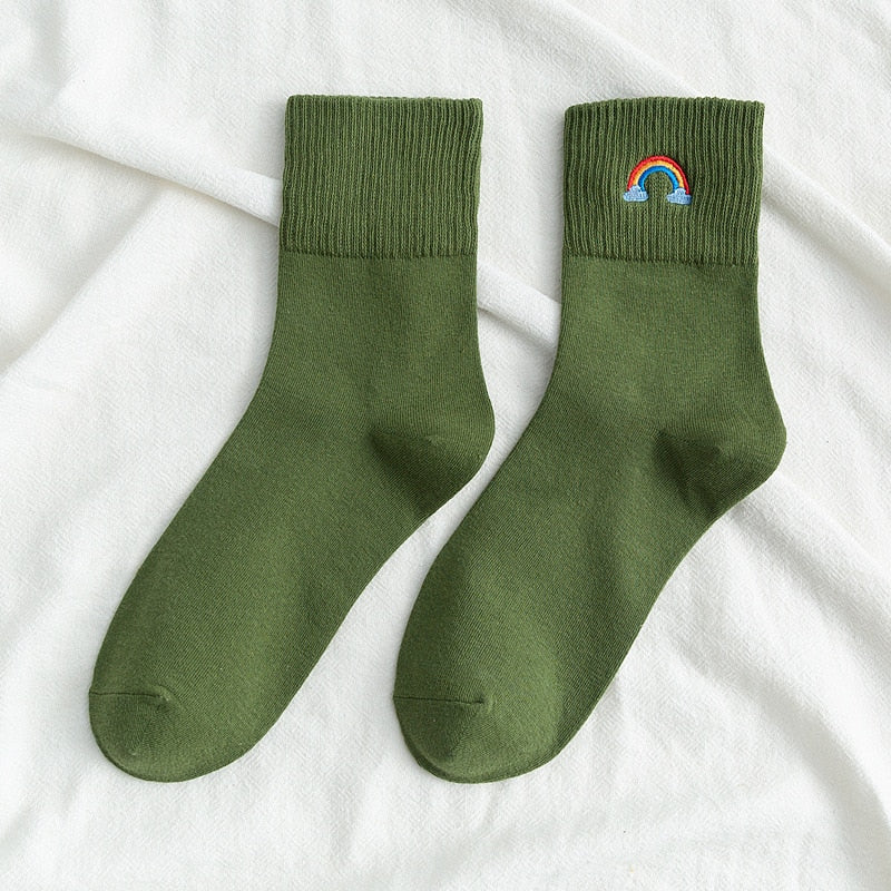 Rainbow Stamp Socks