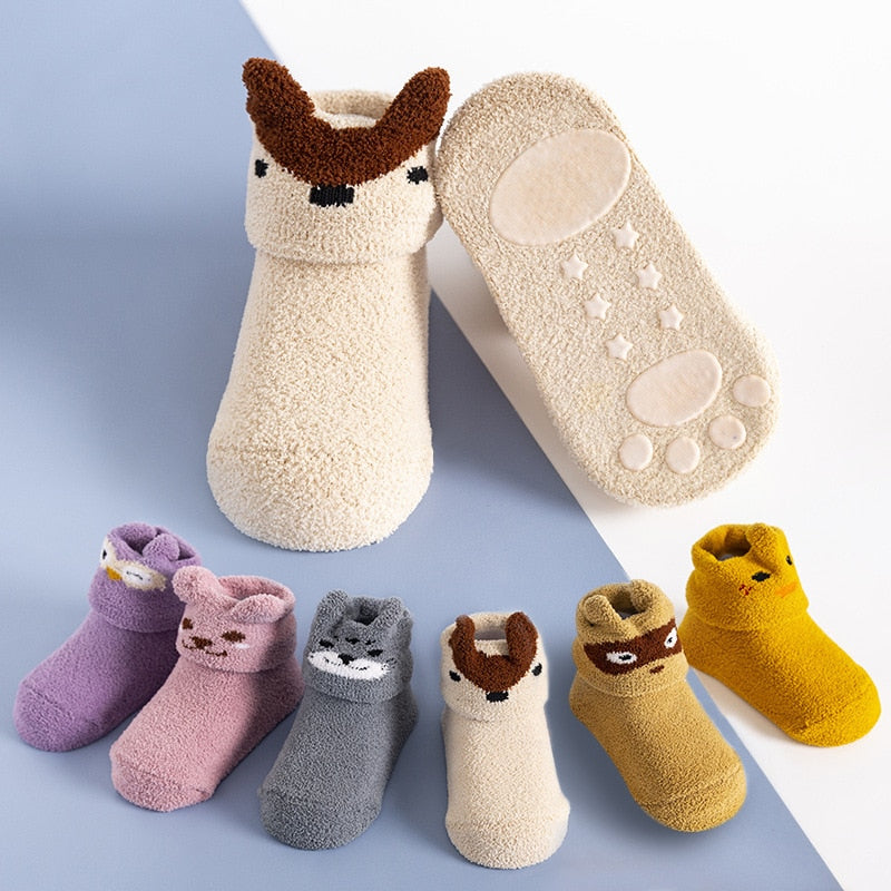 Children's Non-Slip Fleece Elastic Socks