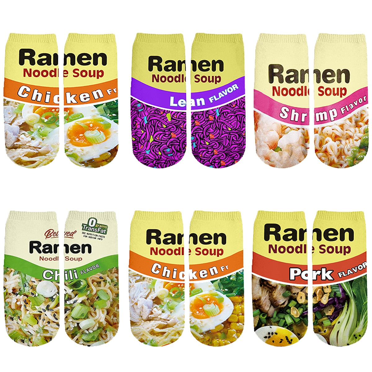 Ramen Noodles Fun Socks