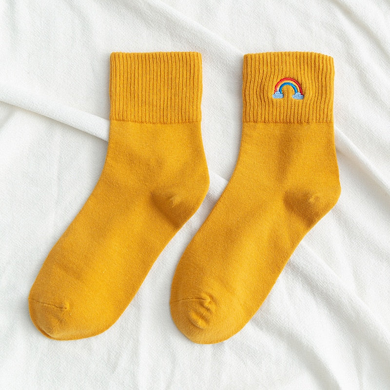 Rainbow Stamp Socks