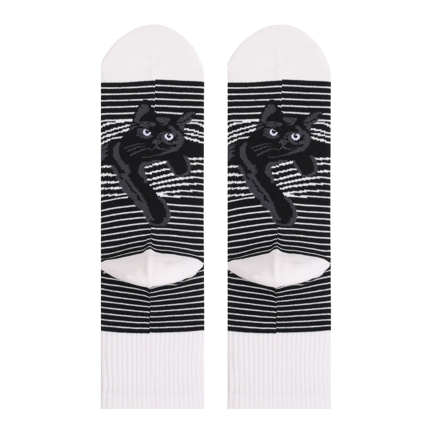 Black & White Striped with Peeking Cat